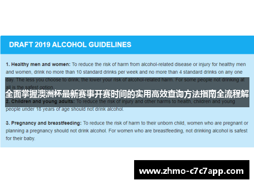 全面掌握澳洲杯最新赛事开赛时间的实用高效查询方法指南全流程解